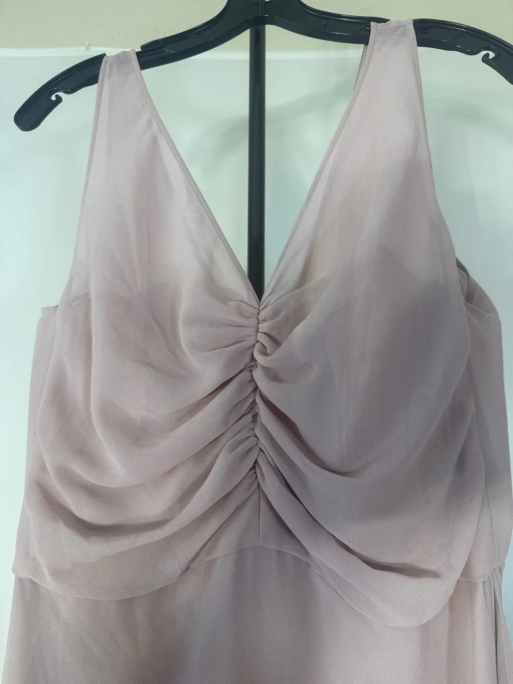 AMSALE BLUSH PINK RUCHED MAXI DRESS SZ 14